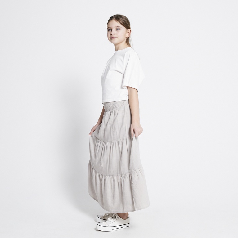 Linen blend maxi skirt "Luciana"  Beige